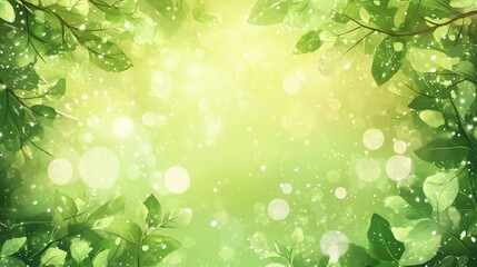 Obraz premium Vibrant Green Leaves Sunlight Nature Background