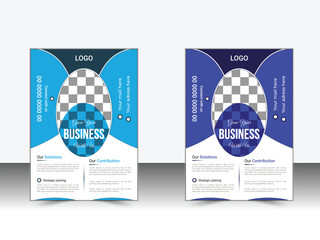 Corporate Roll Up Banner Design Template – Business Promotion Standee Layout in Blue and Purple Colors