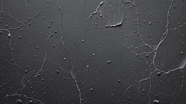 simulated deterioration is rendered via a scattering of minute particles and thin, faint marks across a charcoal, coarse backdrop. generous room is allocated for additions.