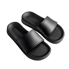 Sleek Slip On Sandals with an Ultra Minimalist Desi Isolated on Transparent Background