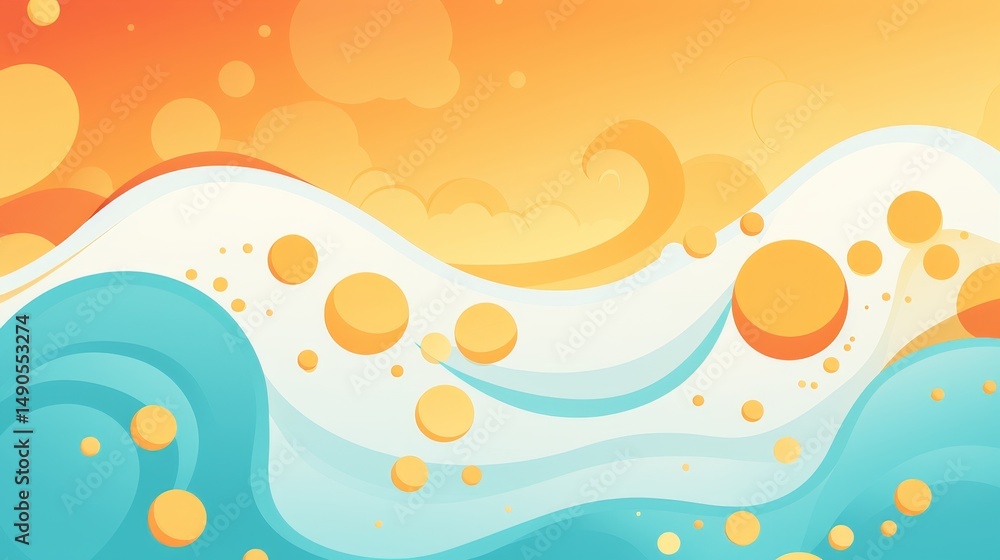 Poster vibrant abstract background featuring summer colors and dynamic shapes for versatile use