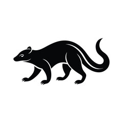 Grison Scurrying Short Vector Silhouette