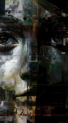 Abstract portrayal of emotion and reflection.