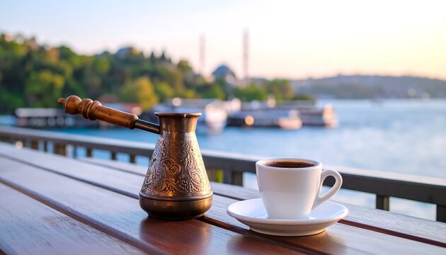 Turkish Coffee by the Bosphorus: A Serene Sunset