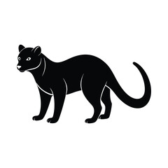 Fossa Stalking Sleek Vector Silhouette