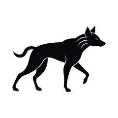Hyena Leaping Ears Pointed Vector Silhouette