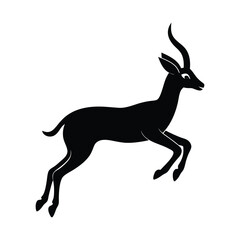 Klipspringer Leaping High Vector Silhouette