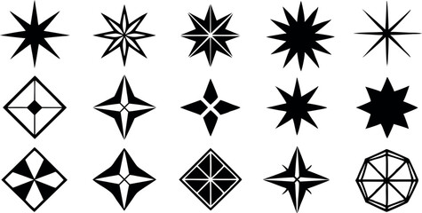 A Set of 30 Sparkle star vecror