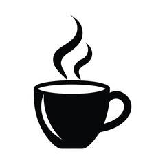 Minimalist Coffee Cup Steaming Vector Silhouette
