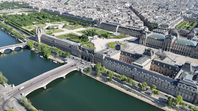 Louvre Museum At Paris Ile De France France. High Rise Building And Busy Traffic In Downtown Cityscape. Metropolitan Landscape Commercial Building Stunning. Commercial Building. Paris ile de france.