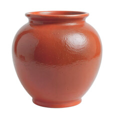 Simple Thai terracotta pot with deep red finish