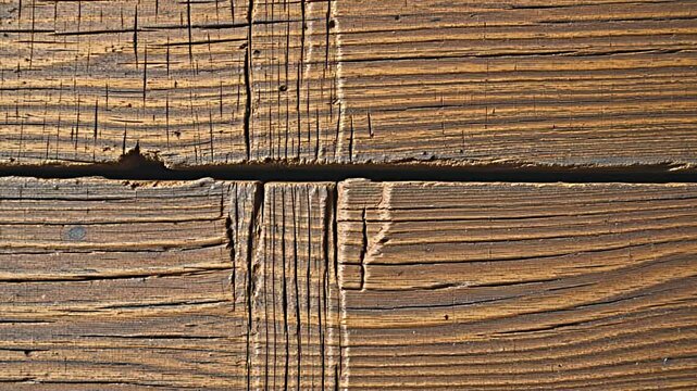 a close up of aged planks, exhibiting a rich palette of umber and sienna tones, accentuated by deep, irregular grooves tracing the wood's natural grain