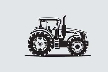 farm tractor silhouette  Vector