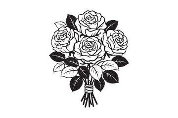 rose bouquet silhouette  Vector