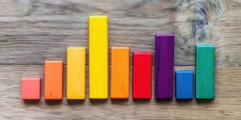 Color-coded satisfaction levels displayed in bar chart Stock photo