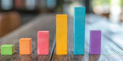 Color-coded satisfaction levels displayed in bar chart Stock photo