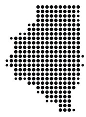 Symbol Map Of the County Calhoun (Arkansas, US) showing the County with a few black dots