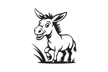 donkey silhouette  Vector