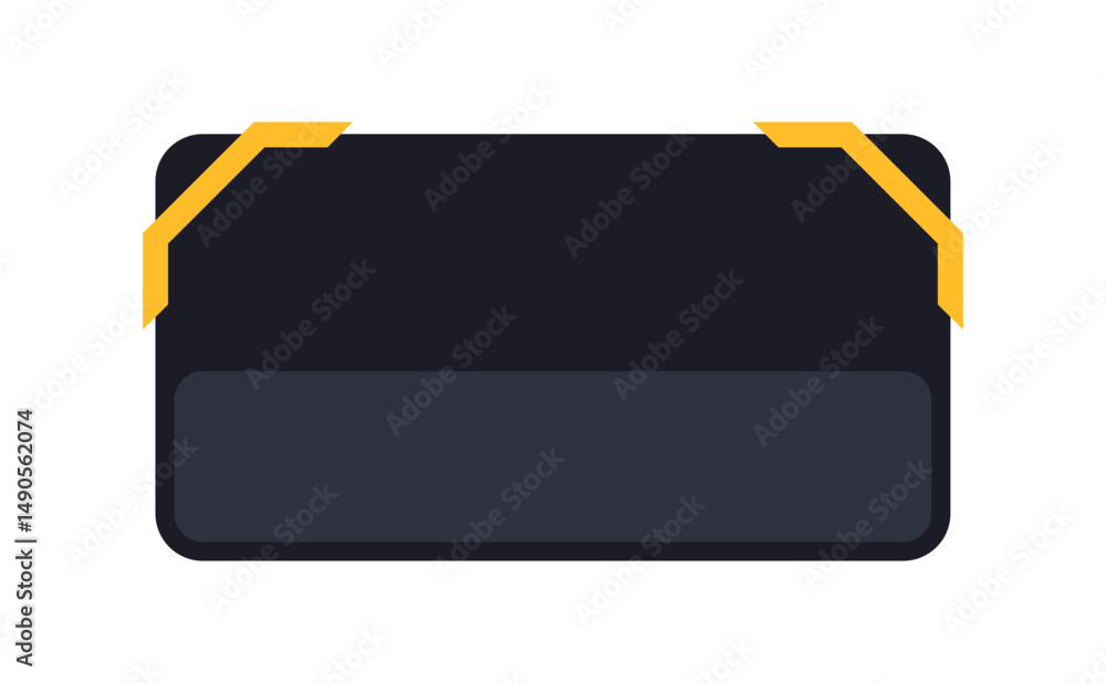 Poster minimal dark ui panel with status bar. modern interface module yellow line. clean dashboard element 