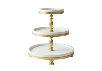 Three tiered serving tray isolated on transparent background
