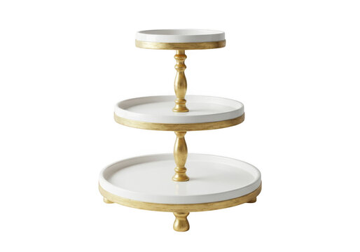 Three tiered serving tray isolated on transparent background