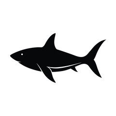 Shark Swimming Fin Prominent Vector Silhouette
