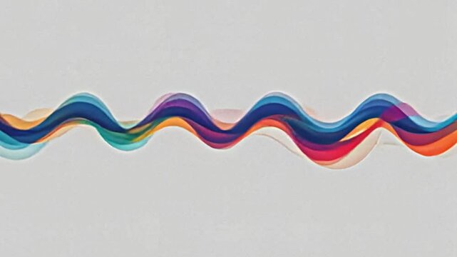 a sequence of flowing shapes, resembling sound waves or seismic activity, stretching across the horizontal format