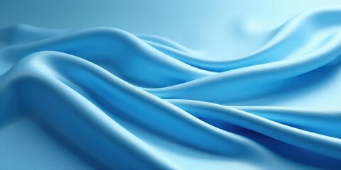 Serene Blue Drapery Soft, Elegant Fabric Waves with Gentle Undulations and Smooth Texture
