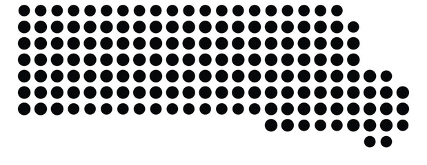 Obraz premium Symbol Map Of the County San Miguel (Colorado, US) showing the County with a few black dots