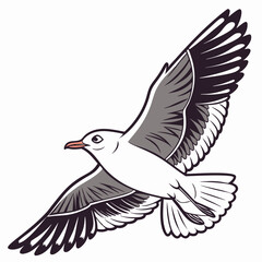 Majestic seagull in flight graceful wings soaring