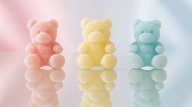 Chewy gummy bears candy snack colorful delight indoor setting fun and sweet treat for all ages