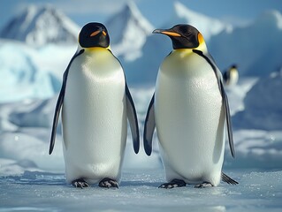 Obraz premium Emperor penguins on ice
