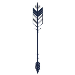 Contemporary Arrow with Precise Geometric Lines Isolated on Transparent Background