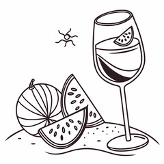 Summer watermelon drink refreshing beach vibes