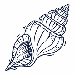 Elegant seashell line art illustration design