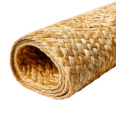 Elegant Minimalist Straw Beach Mat with a Classic W Isolated on Transparent Background