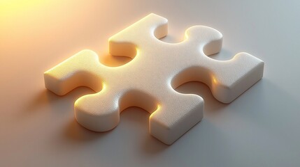Fototapeta premium Single puzzle piece, light background