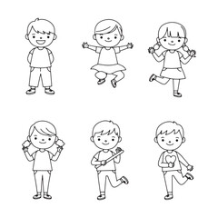 Cheerful cartoon child artwork capturing spontaneous fun and dynamic poses