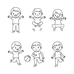 Joyful children artwork showcasing expressive cartoon characters and active scenes