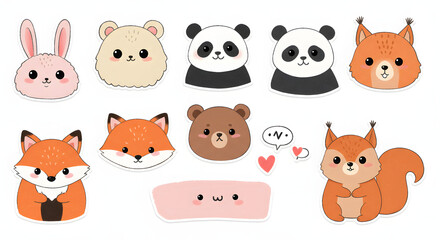 Obraz premium Cartoon Animal Friends: A captivating collection of cartoon animal friends, each with its own unique charm, brought together to spread joy and delight.