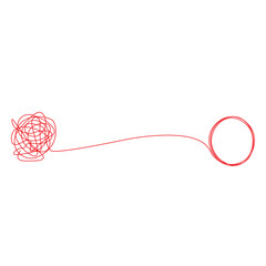 Red Thread Untangling a Problem and Finding a Solution Vector Concept