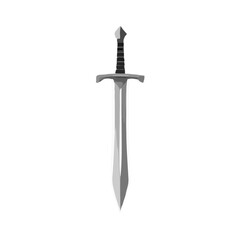 Detailed Grayscale Medieval Sword Design