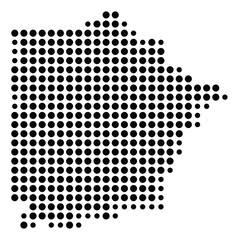 Symbol Map Of the County Talbot (Georgia, US) showing the County with a few black dots