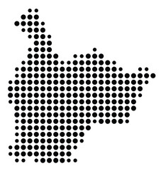 Symbol Map Of the County Taliaferro (Georgia, US) showing the County with a few black dots