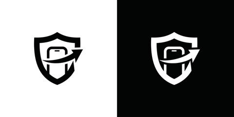 simple vector mobile phone protector logo