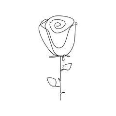 Elegant Rose in One Stroke – Minimal Black and White Line Art