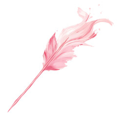 Artistic Arrow with Expressive Curves in Dusty Rose Isolated on Transparent Background