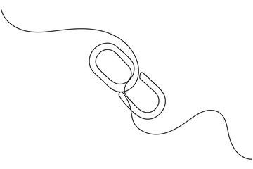 Fototapeta premium Chain link icon continuous one line drawing isolate outline vector illustration