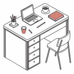 Modern minimalist home office desk setup workspace