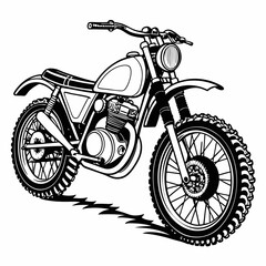 Vintage motorcycle classic dirt bike design illustration